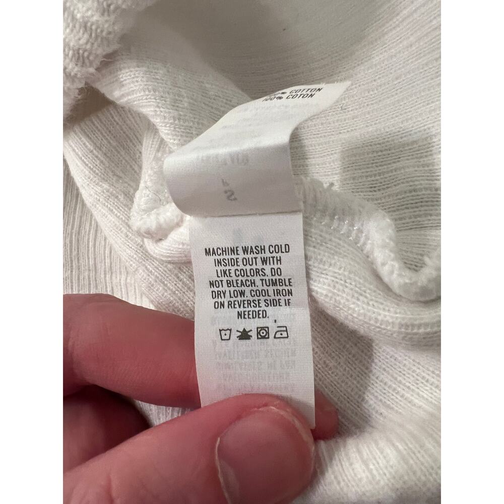 Aerie Sweater Mens Small Long Sleeve Crewneck‎ Ribbed Knit Cotton Pullover Cream - Picture 7 of 14